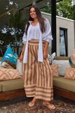 Bloc Stripe Wide Leg Pant Nutmeg & Cedar